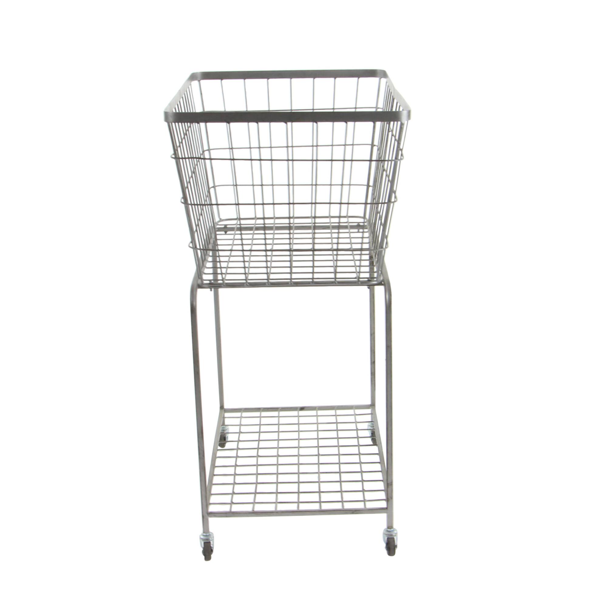 Gray Industrial Metal Storage Cart
